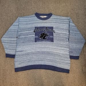 Clench Jeans Sweater Mens Size 3XL Blue Essential Element Crew Neck Pullover